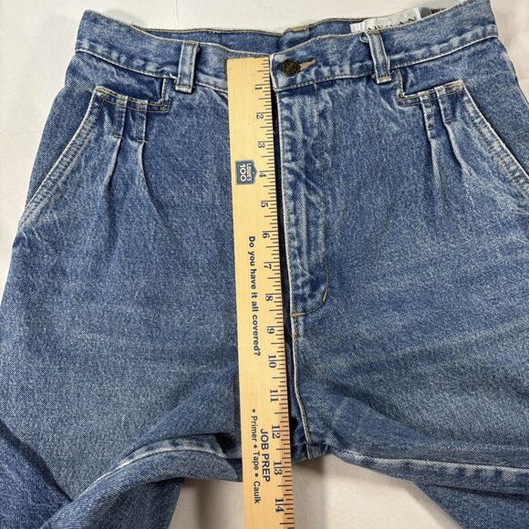 LAWMAN Mom Jeans Pleated Front Tapered Leg High Rise Blue Denim Western - Picture 5 of 11